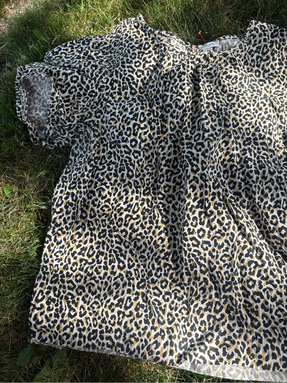 J. Crew Leopard Print Puff Sleeve Blouse in Tan and Black Large